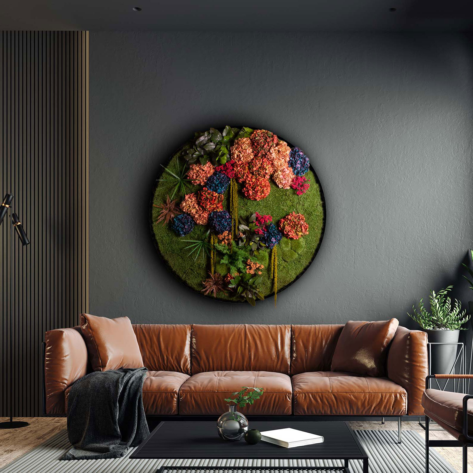 Moosbild Vintage Hydrangea