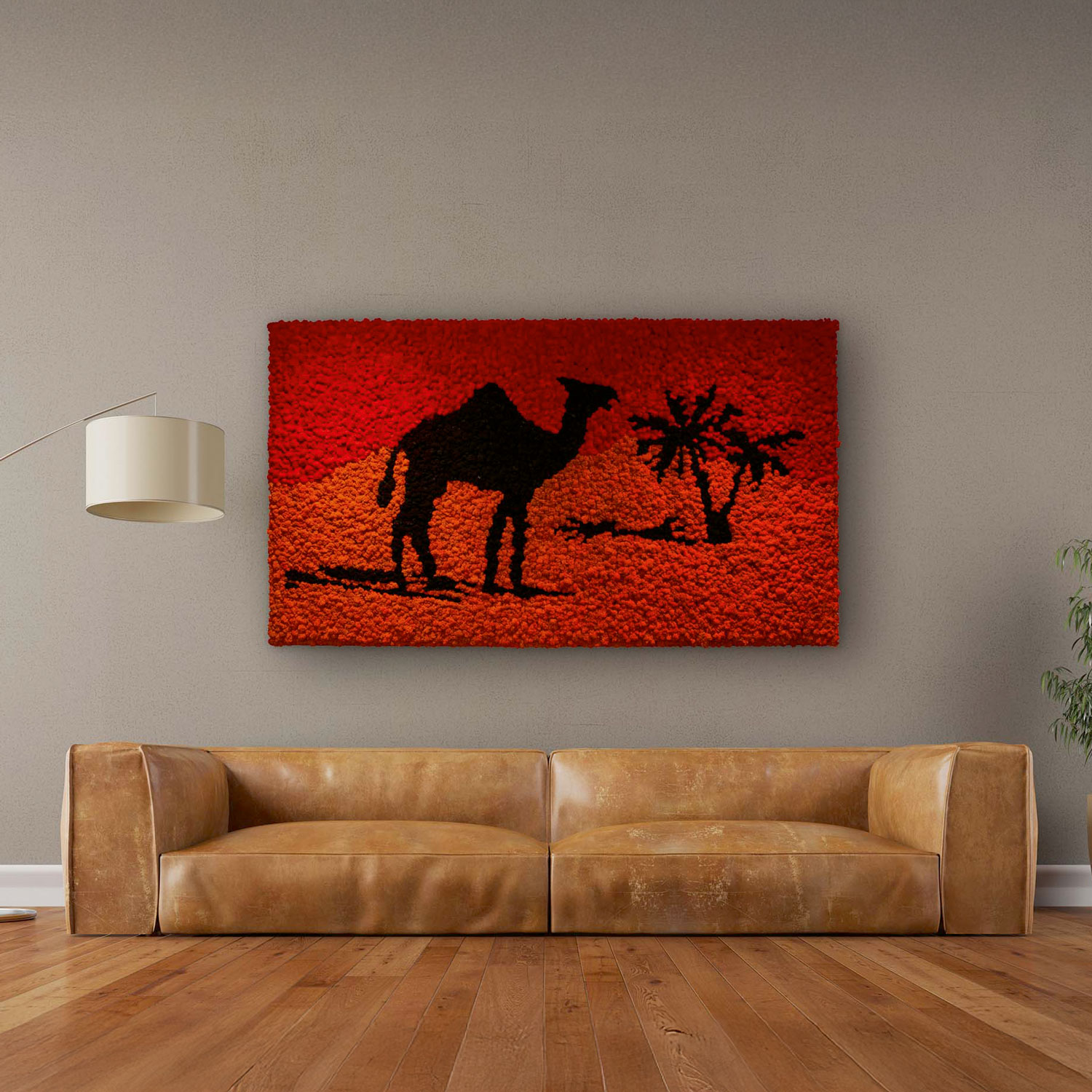 Moosbild "Desert Oasis" aus farbigem Islandmoos